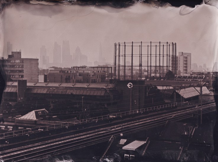 On the roof of Netil House East London looking towards the city.